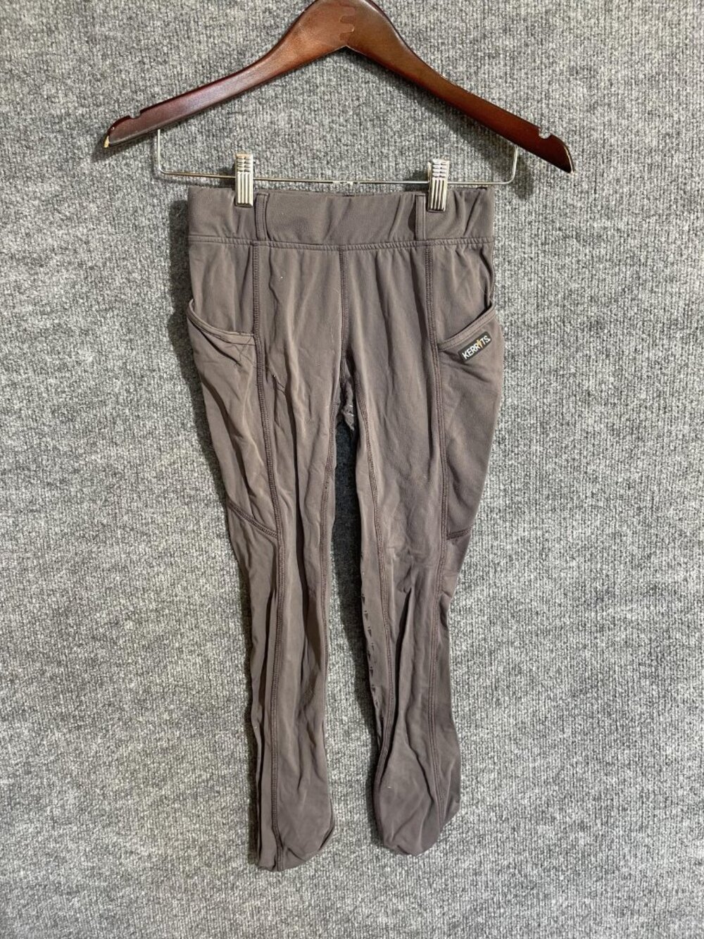 Kerrits Leggings Womens Small Gray Riding Leggings Full Seat Grip Pockets USA